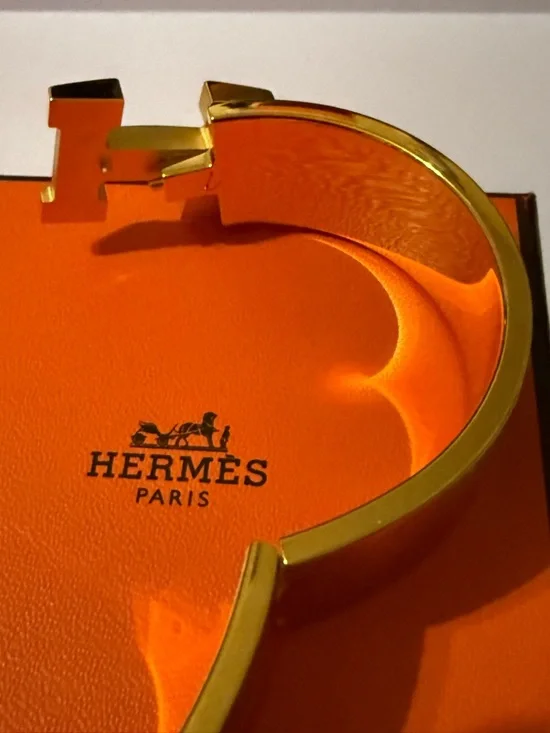 NWT Hermes Wide Clic H Bracelet Grand Apparat yellow gold GM size, box included - Picture 6 of 13